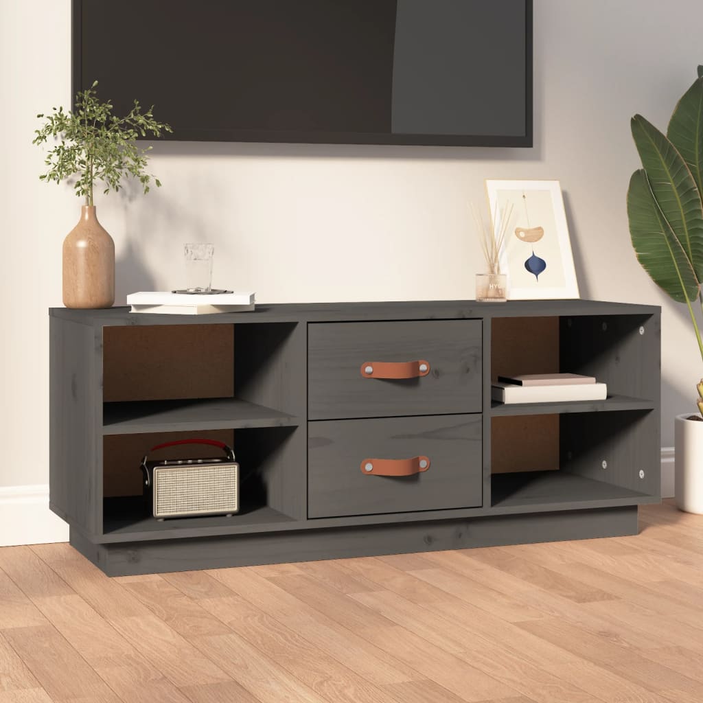 TV skapis, pelēks, 100x34x40cm, priedes masīvkoks