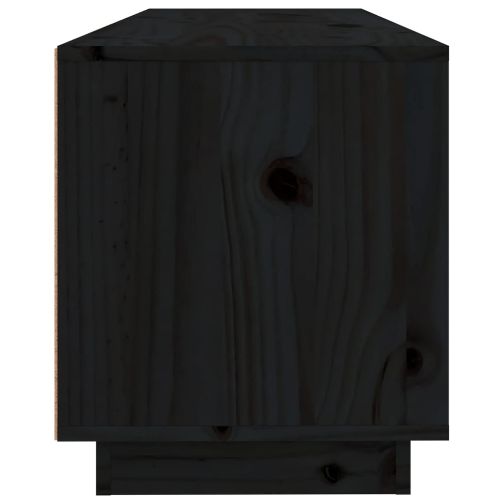 TV skapītis, melns, 100x34x40cm, priedes masīvkoks
