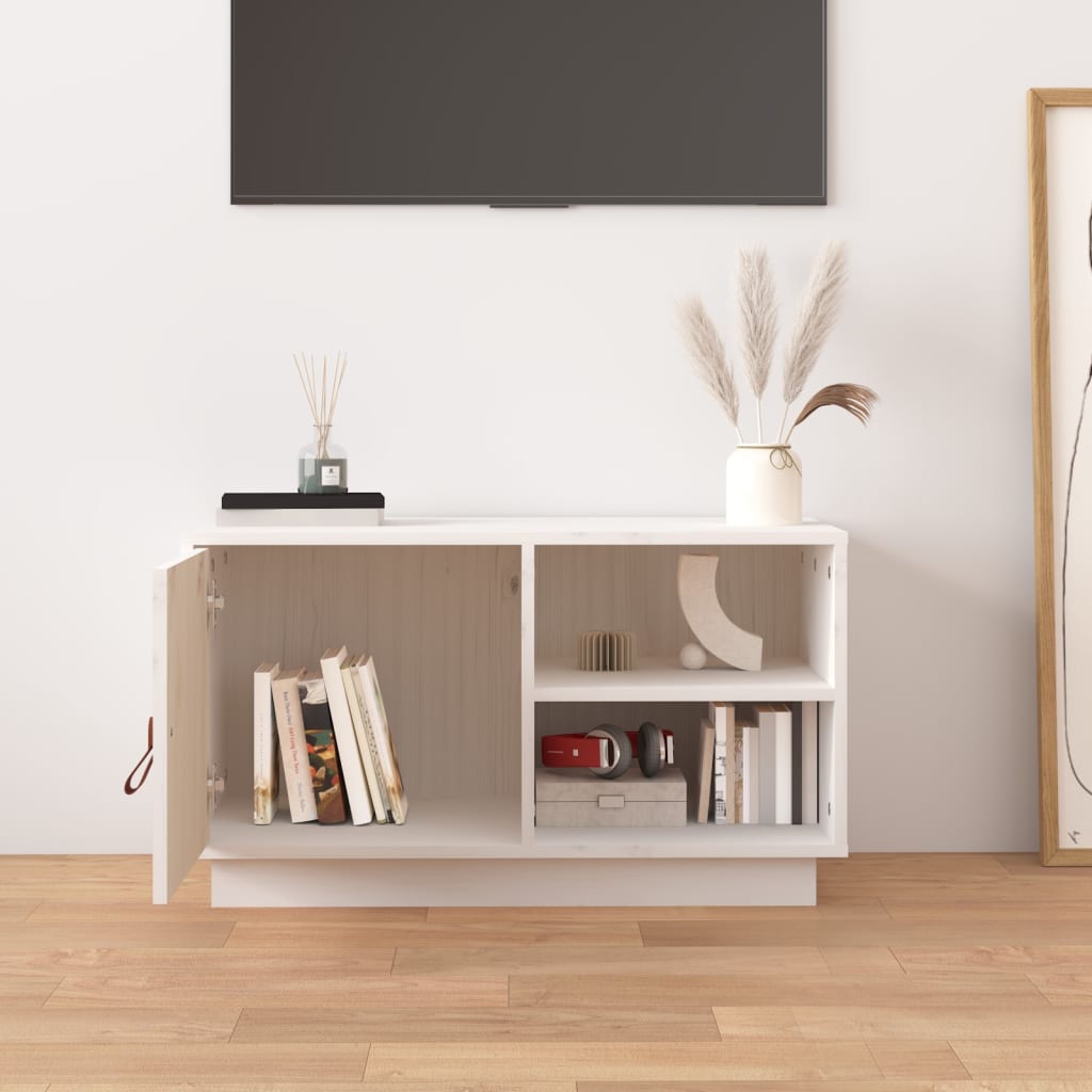 TV cabinet, white, 70x34x40cm, solid pine