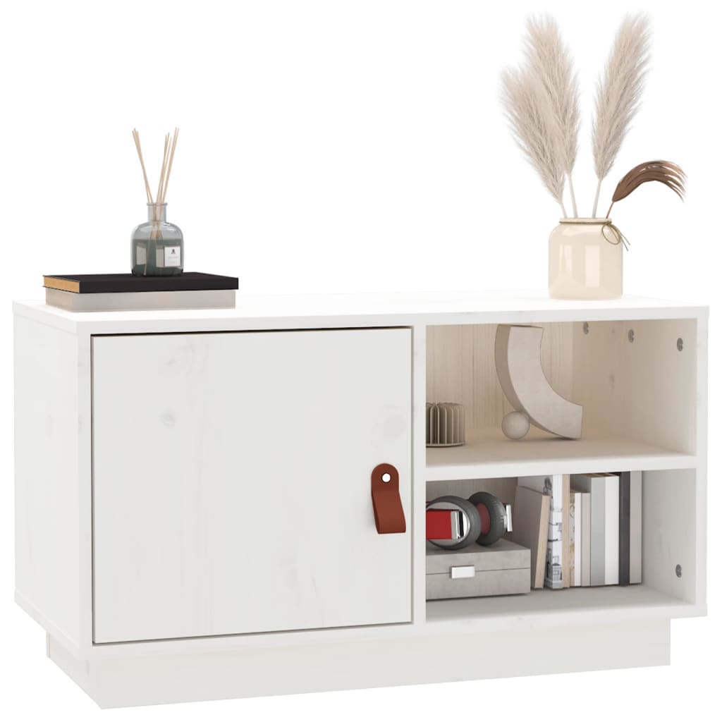 TV cabinet, white, 70x34x40cm, solid pine
