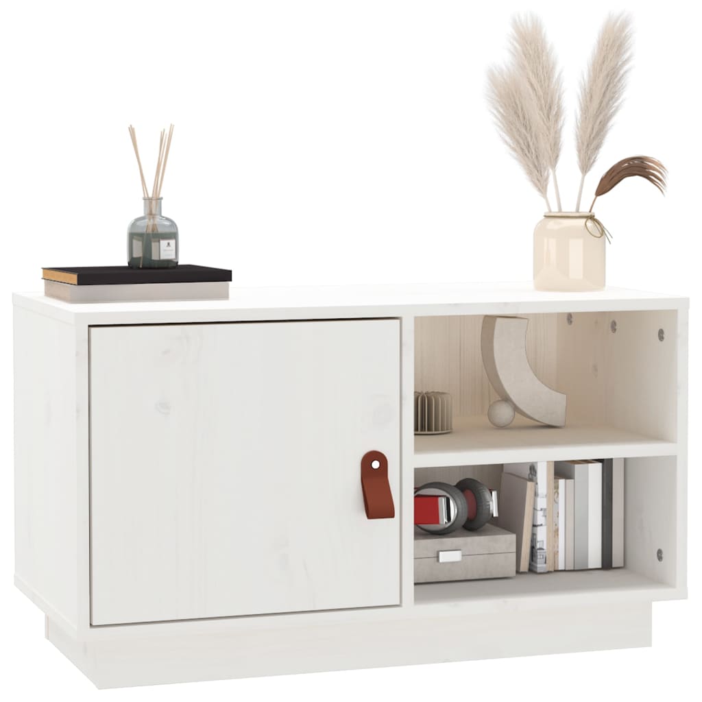 TV cabinet, white, 70x34x40cm, solid pine