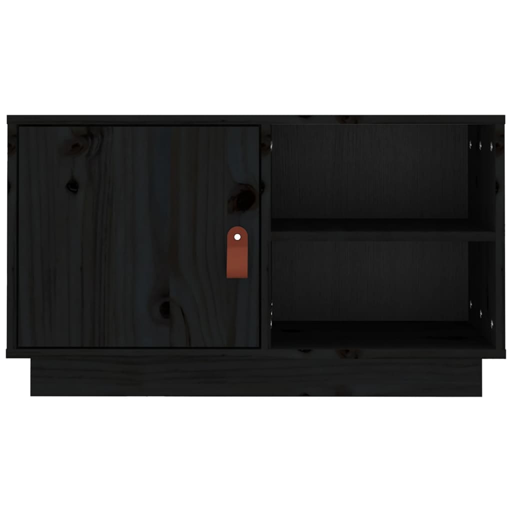 TV cabinet, black, 70x34x40cm, solid pine