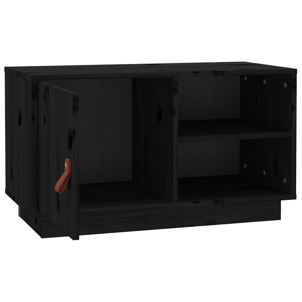 TV cabinet, black, 70x34x40cm, solid pine