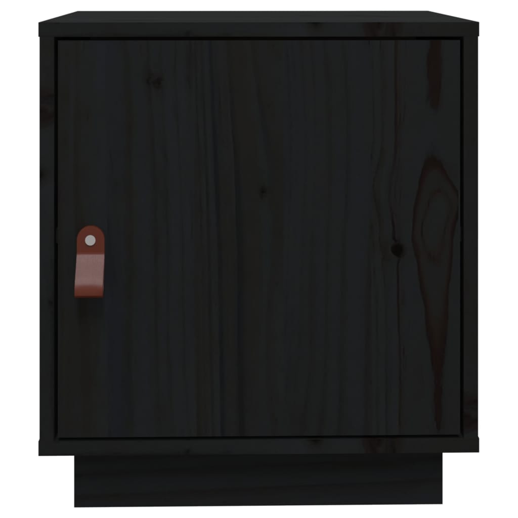Nightstand, black, 40x34x45cm, solid pine