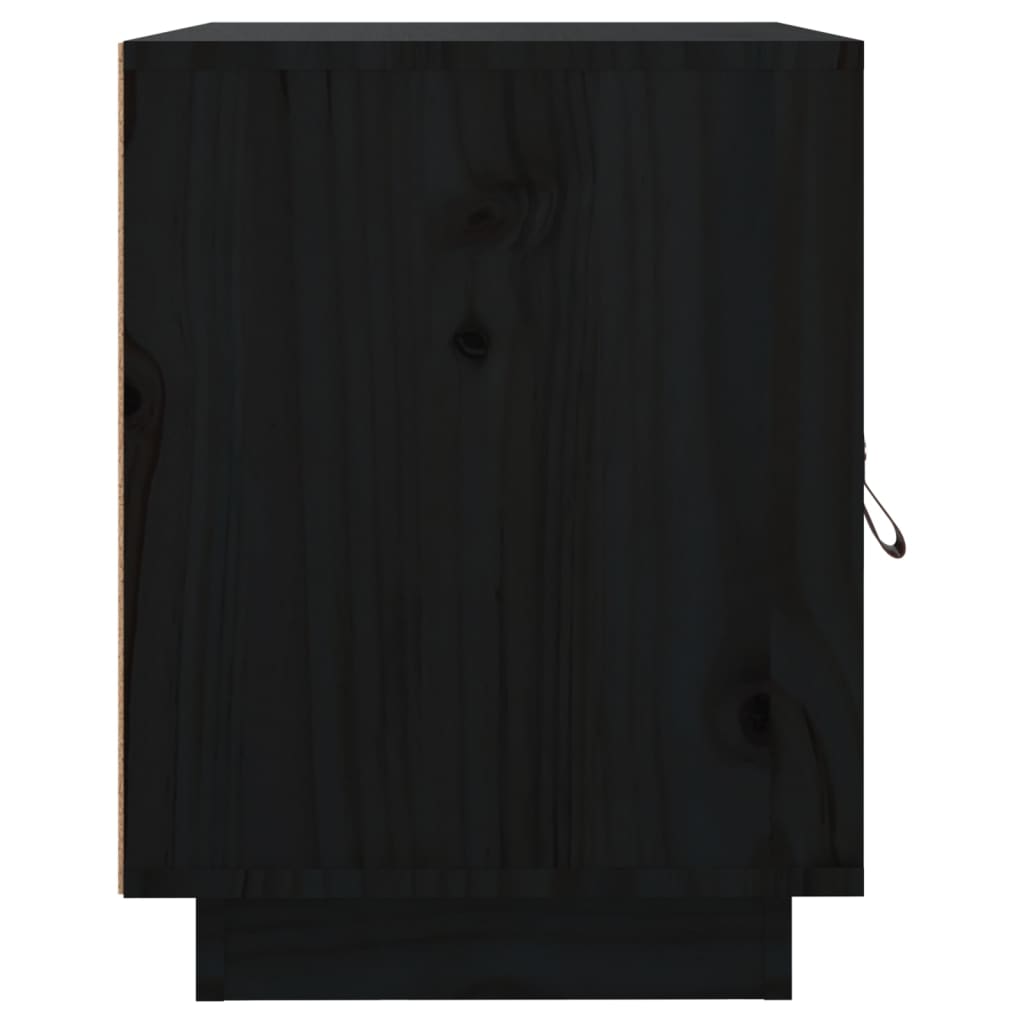 Nightstand, black, 40x34x45cm, solid pine