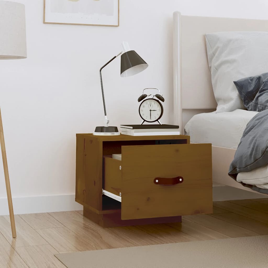 Bedside tables, 2 pcs., honey brown, 40x34x35cm, pine