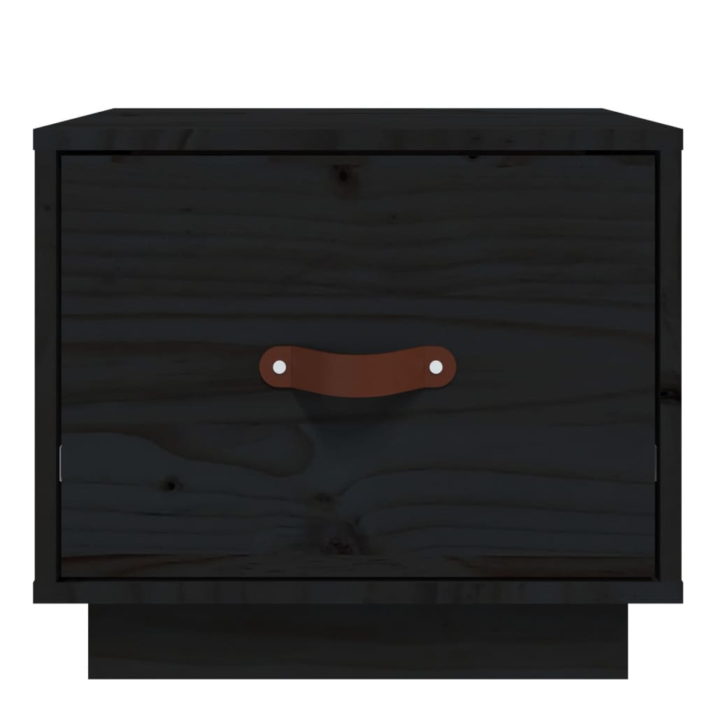 Nightstands, 2 pcs., black, 40x34x35cm, solid pine
