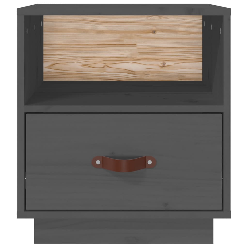 Nightstand, gray, 40x34x45cm, solid pine wood