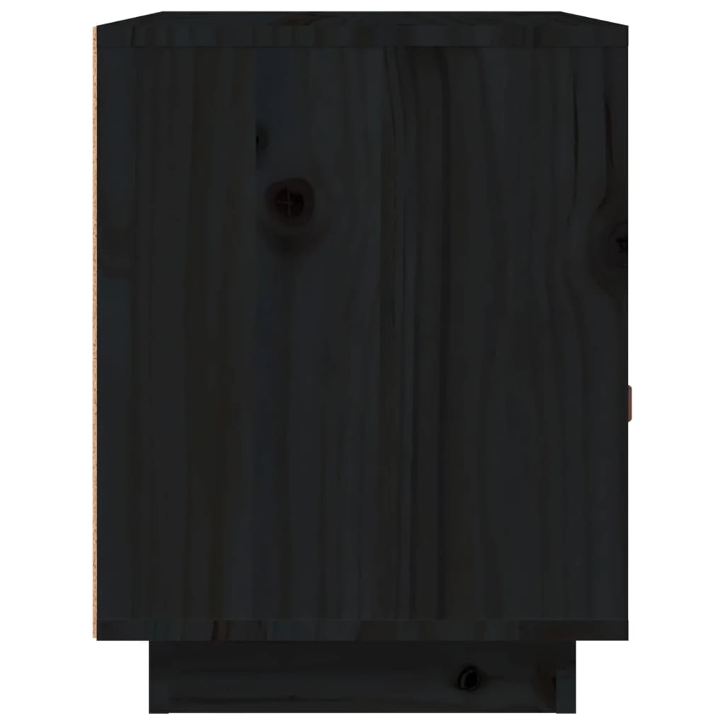 Nightstand, black, 40x34x45cm, solid pine