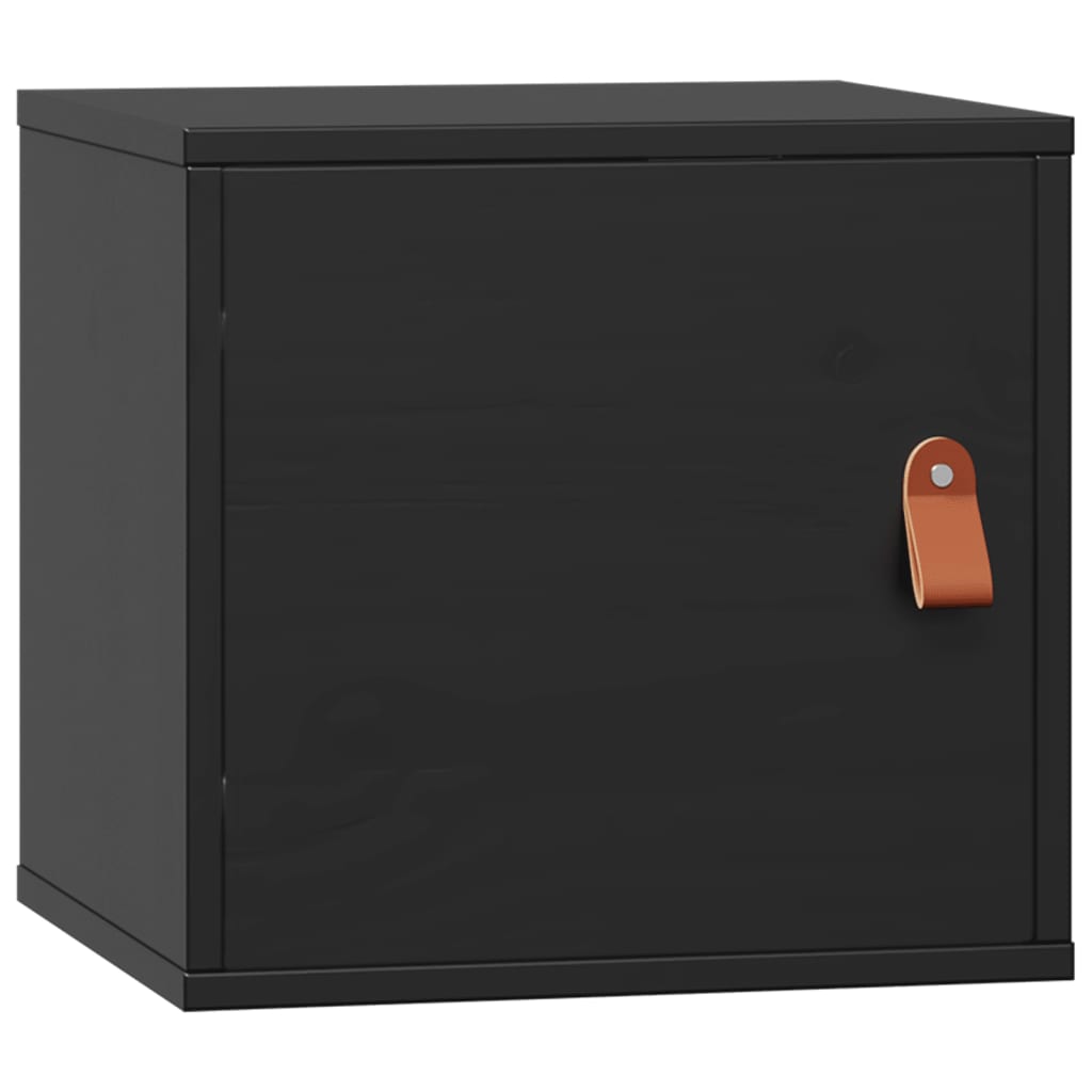 Wall cabinets, 2 pcs., black, 31.5x30x30cm, solid pine