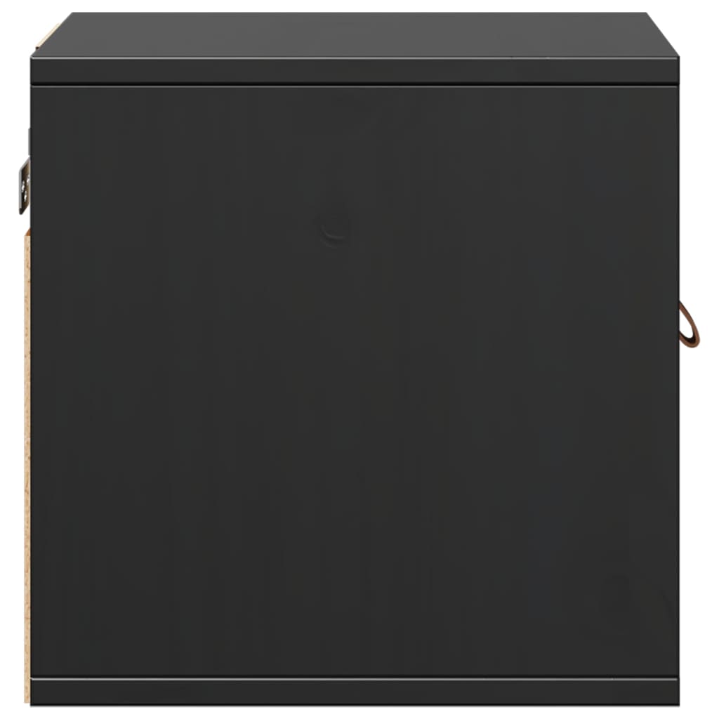 Wall cabinets, 2 pcs., black, 31.5x30x30cm, solid pine