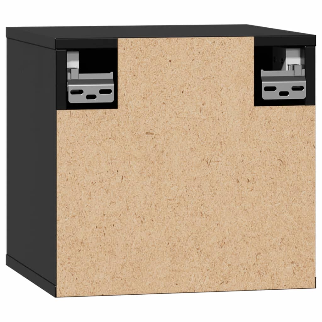 Wall cabinets, 2 pcs., black, 31.5x30x30cm, solid pine