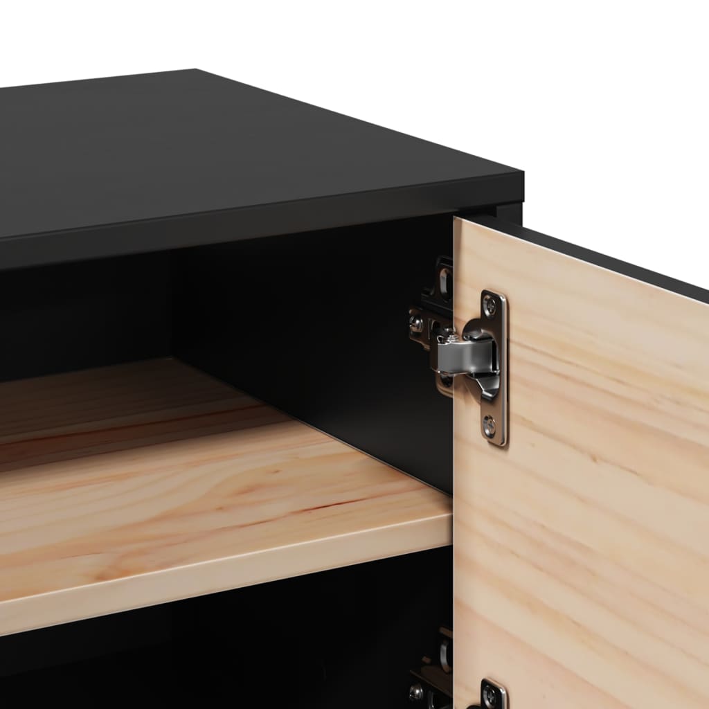 Wall cabinets, 2 pcs., black, 31.5x30x30cm, solid pine