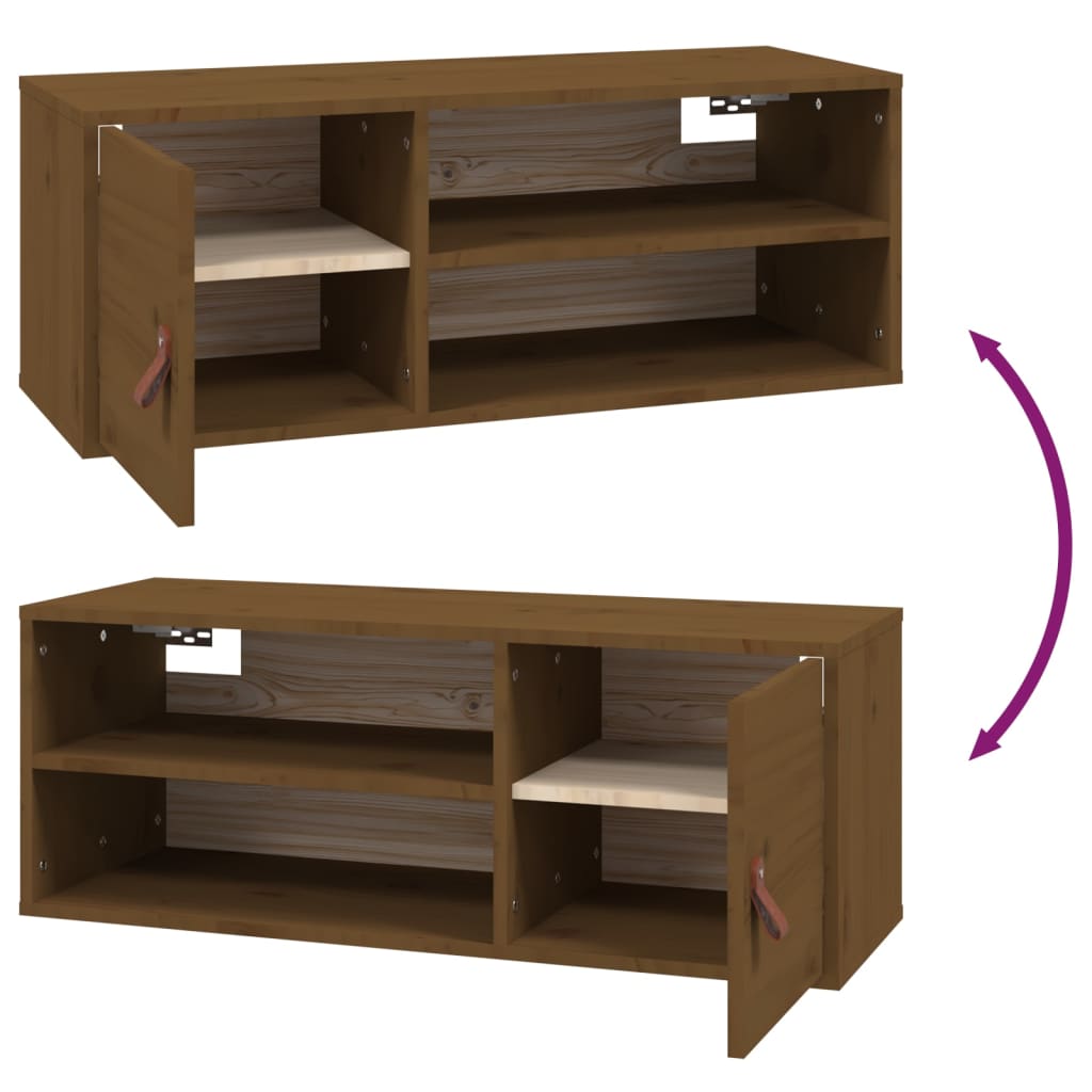 Wall cabinets, 2 pcs., honey brown, 80x30x30cm, pine
