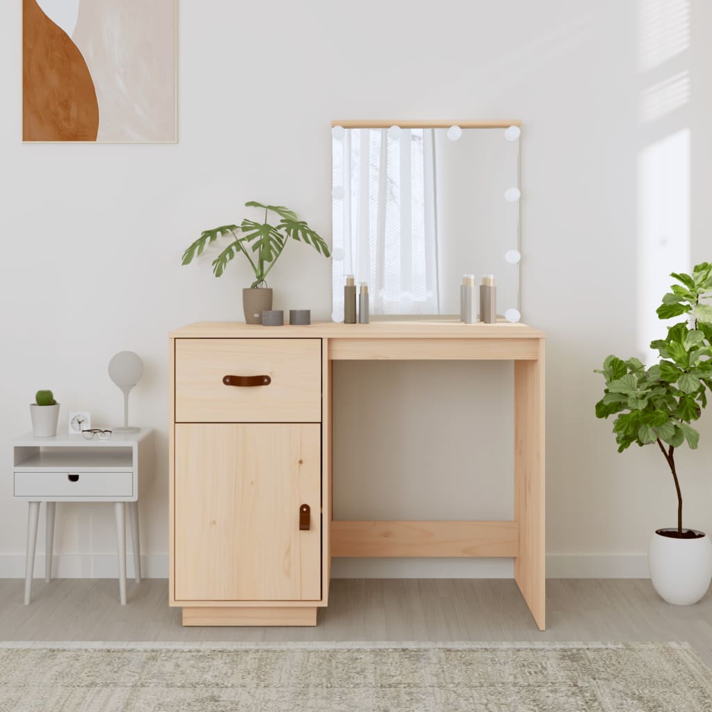 Dressing table with LED, 95x50x133.5cm, solid pine