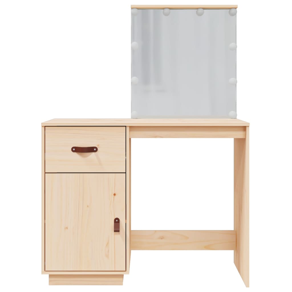 Dressing table with LED, 95x50x133.5cm, solid pine