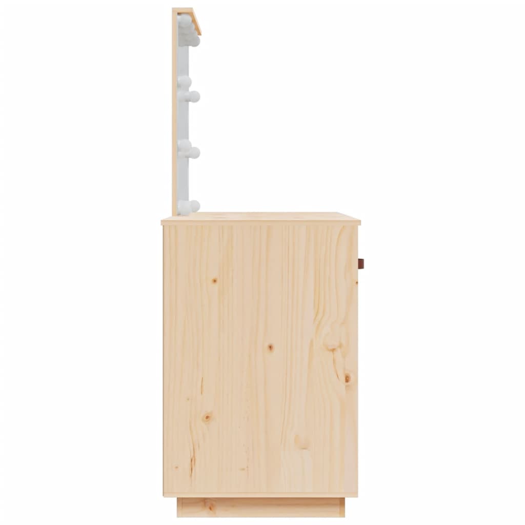 Dressing table with LED, 95x50x133.5cm, solid pine