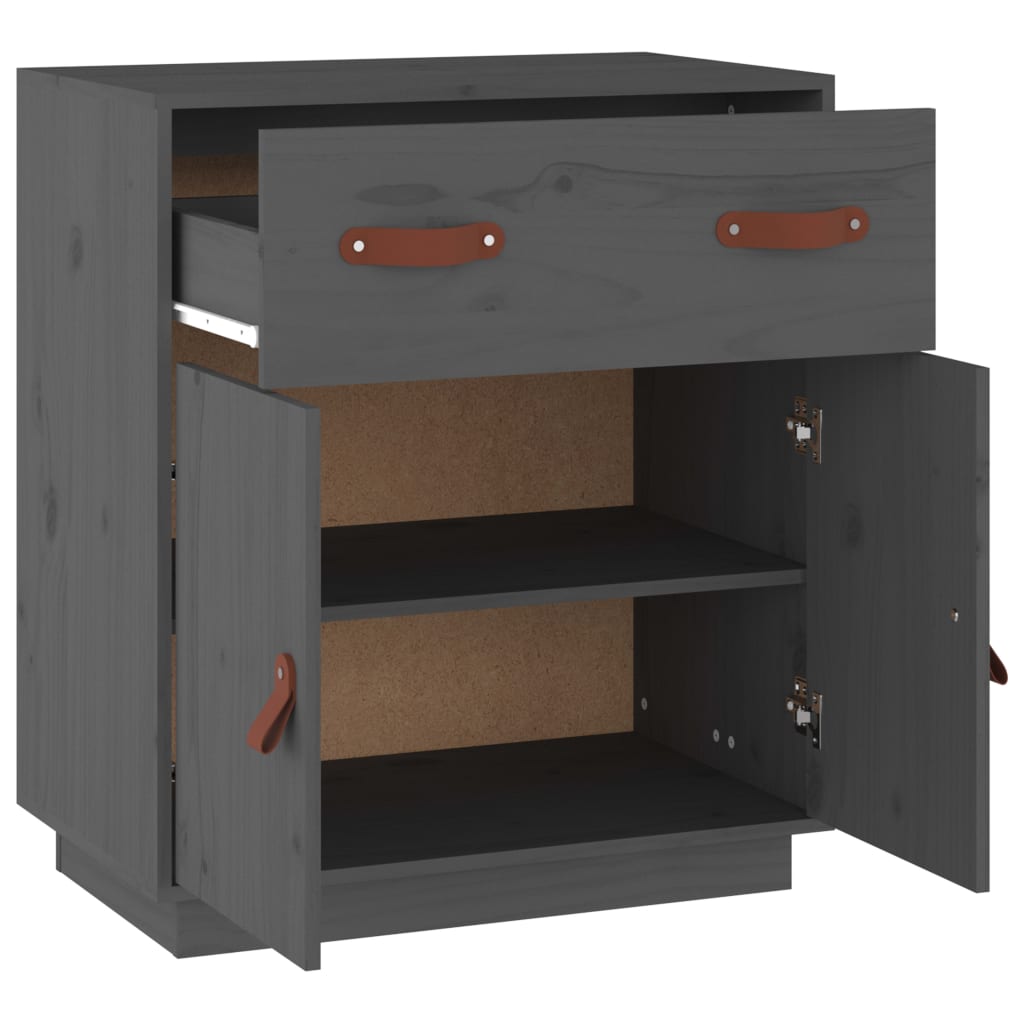 Sideboard, grey, 65.5x40x75cm, solid pine