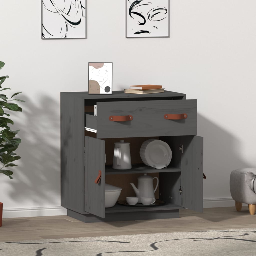 Sideboard, grey, 65.5x40x75cm, solid pine