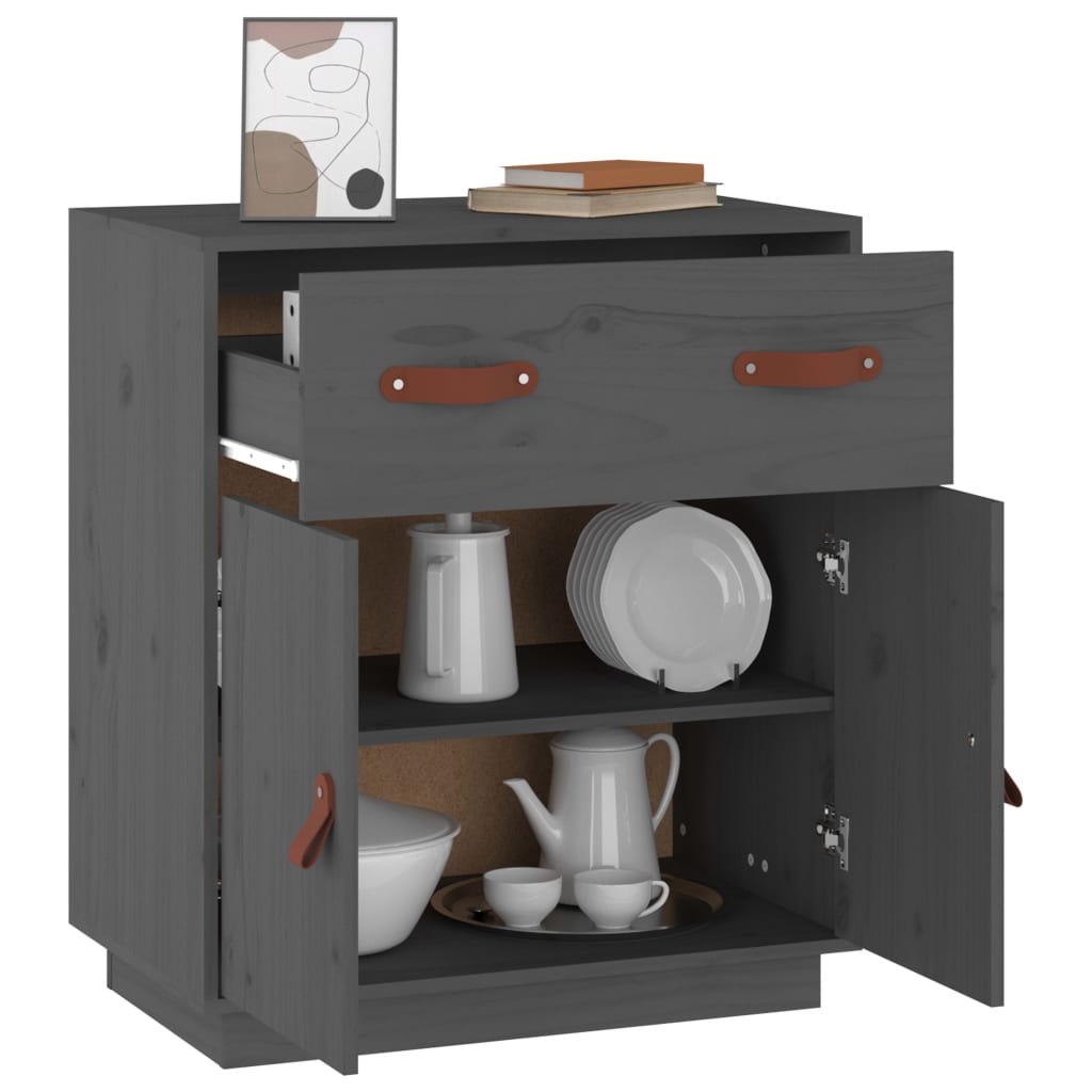 Sideboard, grey, 65.5x40x75cm, solid pine