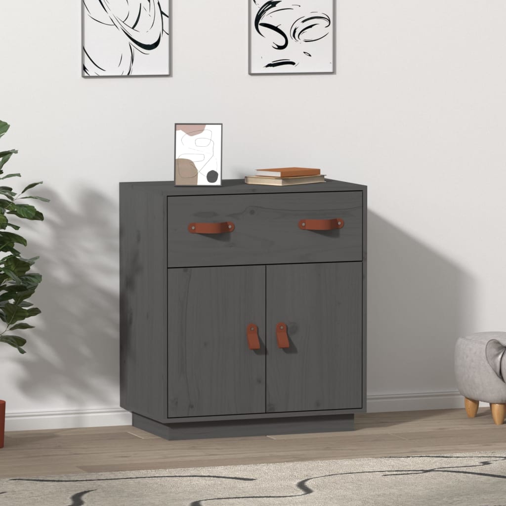 Sideboard, grey, 65.5x40x75cm, solid pine