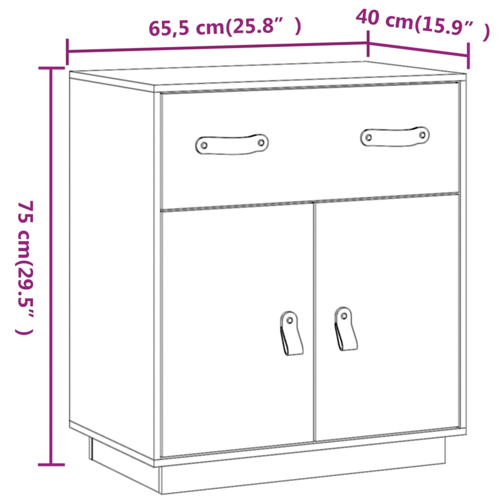 Sideboard, honey brown, 65.5x40x75cm, solid pine