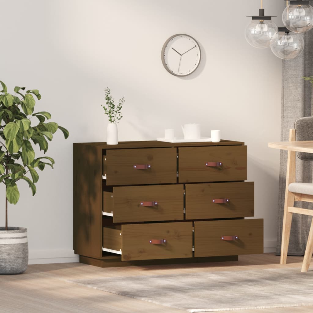 Kumodes, medus brūnas, 100x40x75cm, priedes masīvkoks