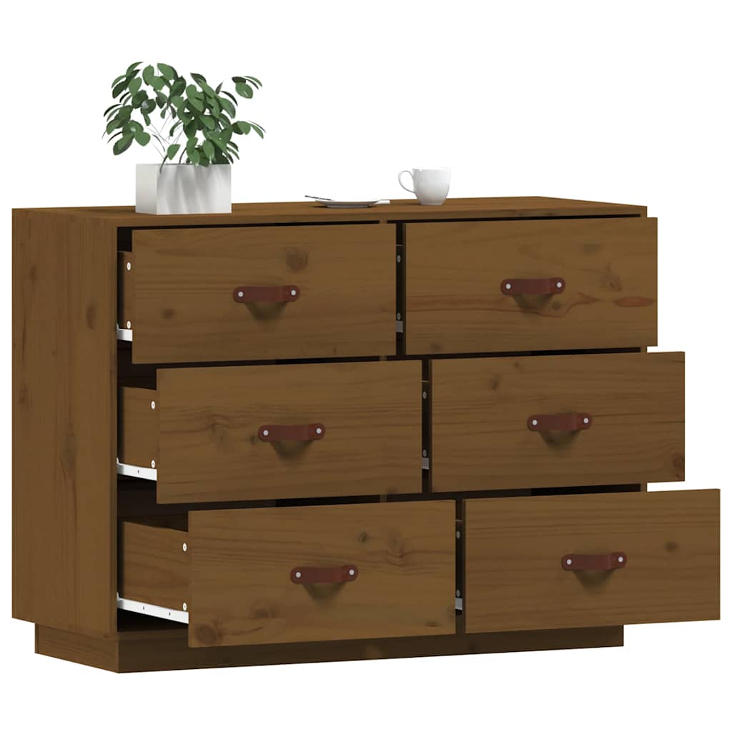 Kumodes, medus brūnas, 100x40x75cm, priedes masīvkoks