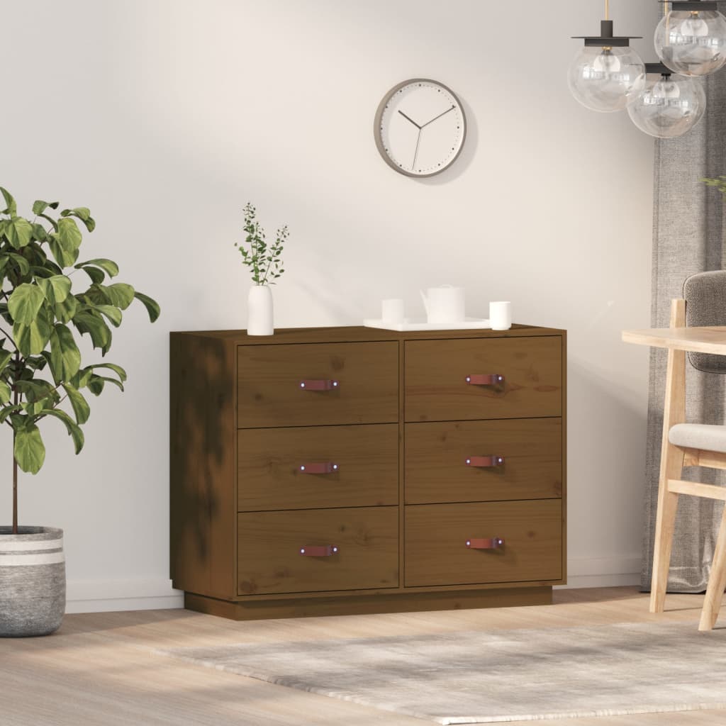 Kumodes, medus brūnas, 100x40x75cm, priedes masīvkoks