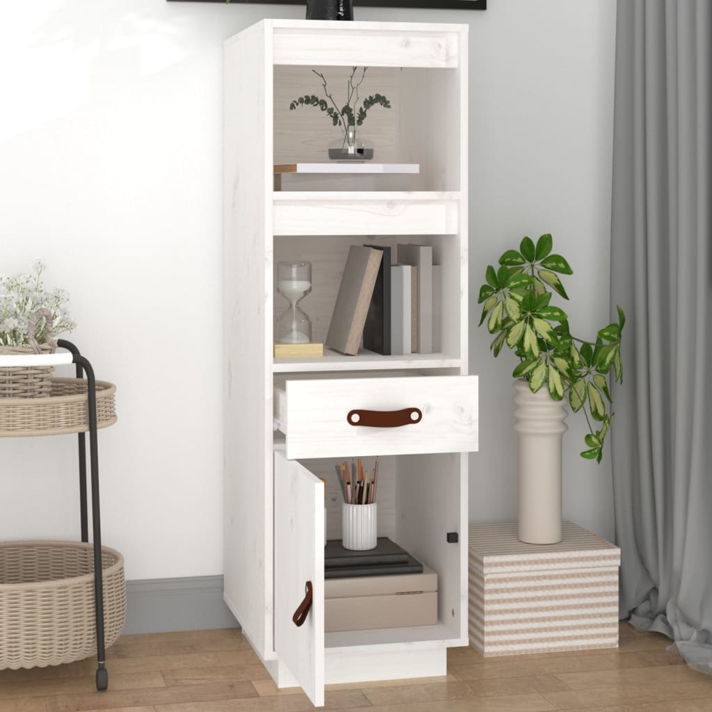 Chest of drawers, white, 34x40x108.5cm, solid pine wood