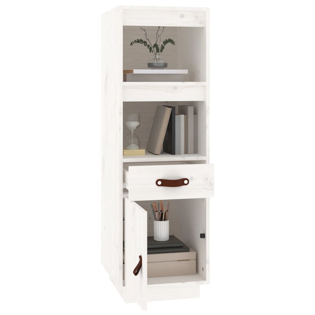 Chest of drawers, white, 34x40x108.5cm, solid pine wood