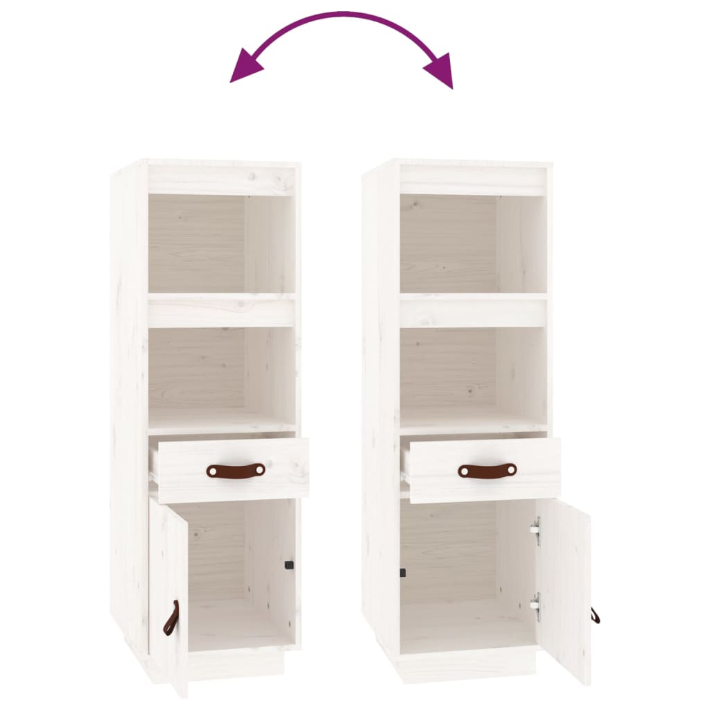 Chest of drawers, white, 34x40x108.5cm, solid pine wood