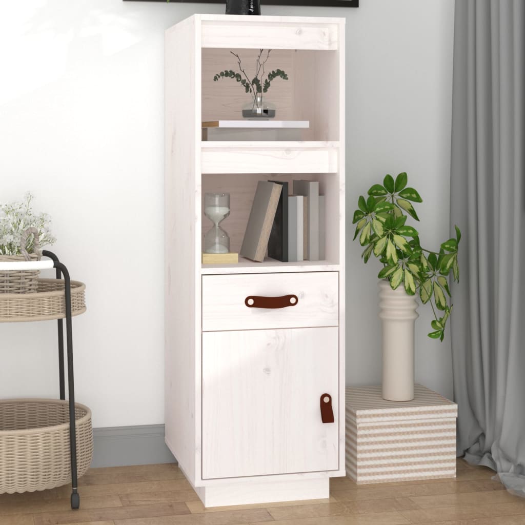 Chest of drawers, white, 34x40x108.5cm, solid pine wood