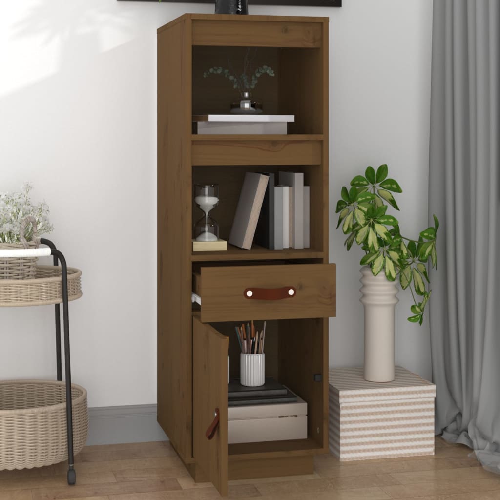 Chest of drawers, honey brown, 34x40x108.5cm, solid pine