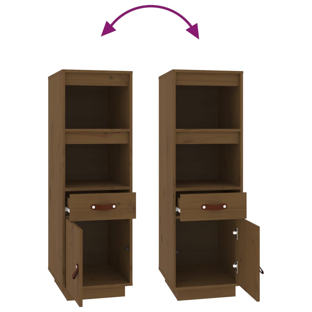 Chest of drawers, honey brown, 34x40x108.5cm, solid pine