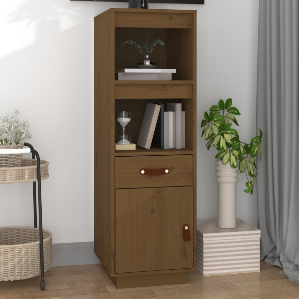 Chest of drawers, honey brown, 34x40x108.5cm, solid pine