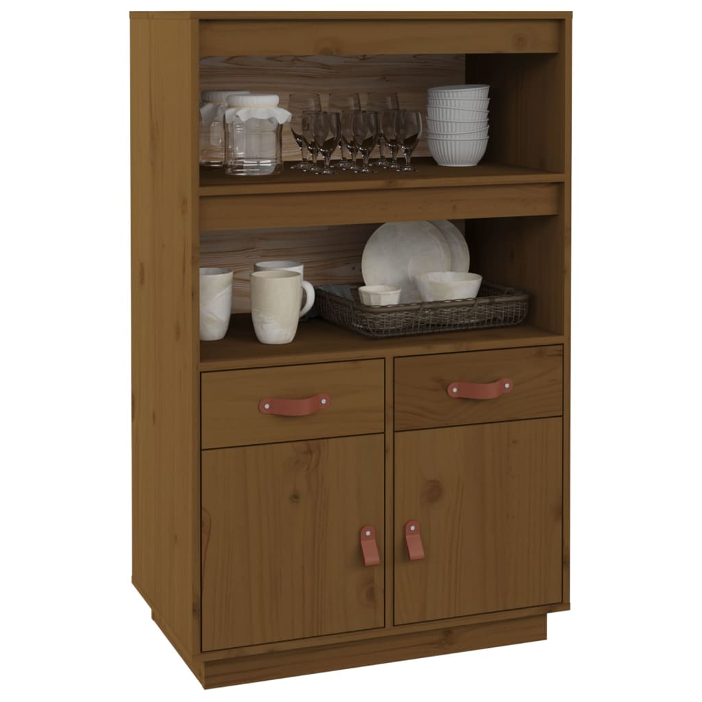 Chest of drawers, honey brown, 67x40x108.5cm, solid pine wood