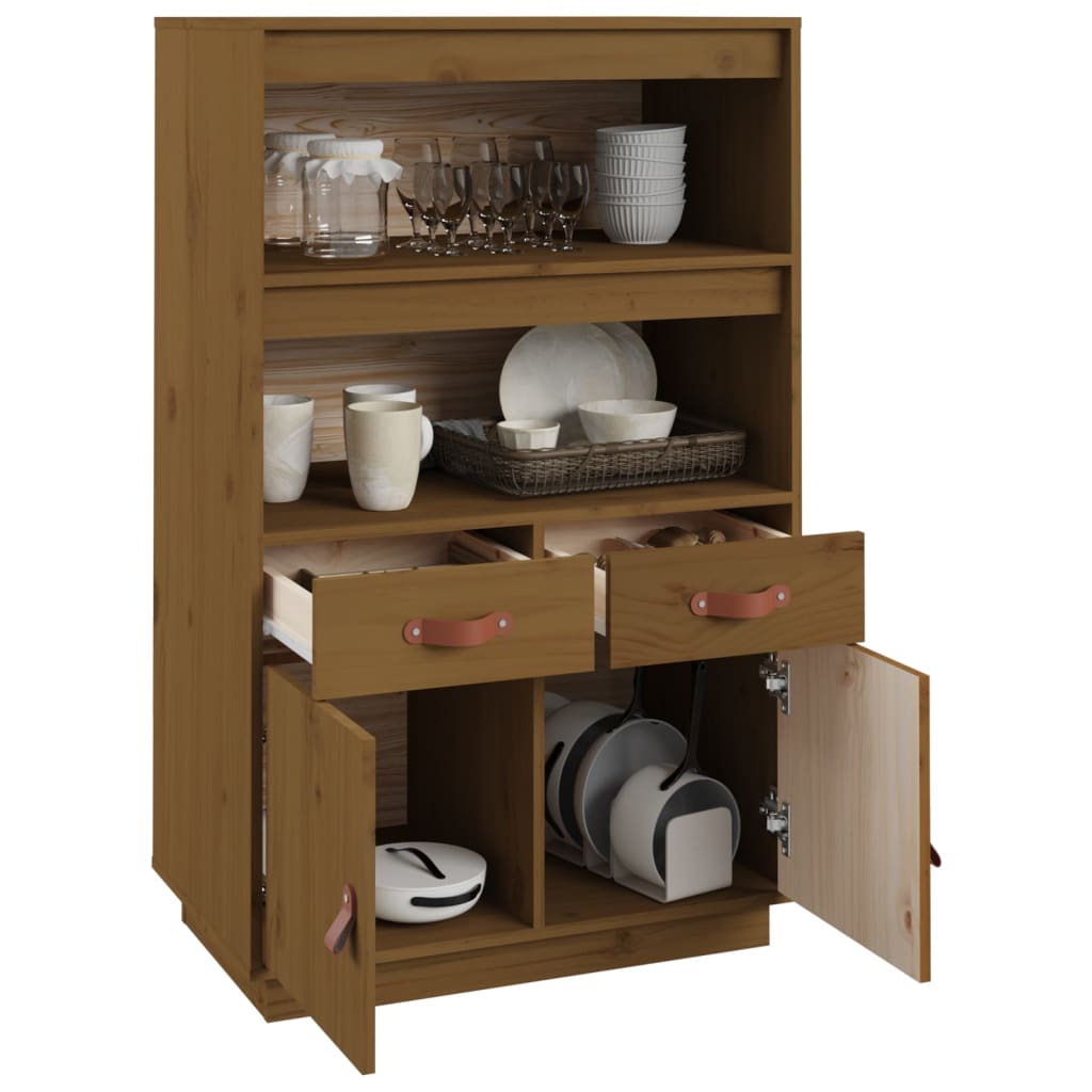 Chest of drawers, honey brown, 67x40x108.5cm, solid pine wood