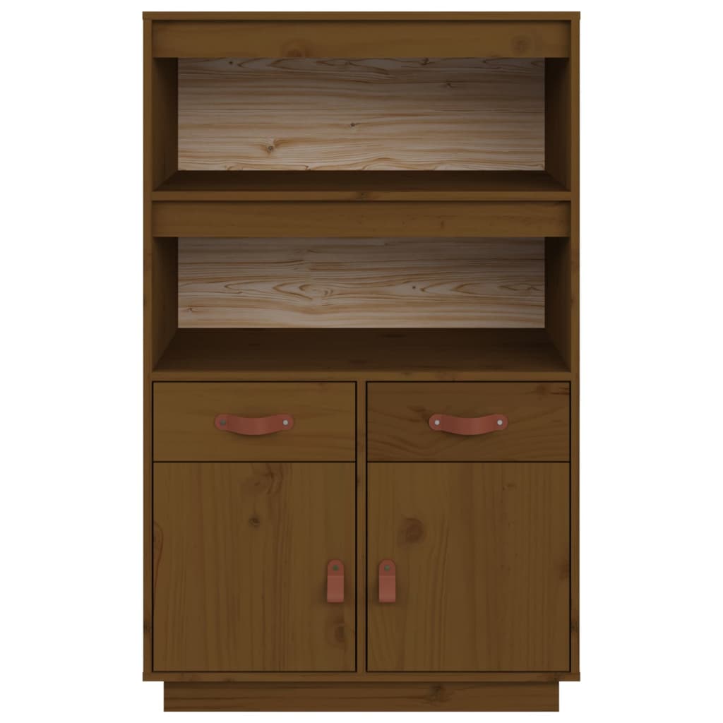 Chest of drawers, honey brown, 67x40x108.5cm, solid pine wood