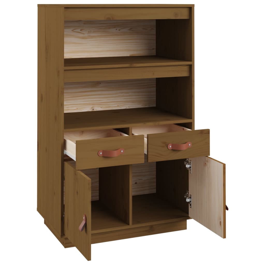 Chest of drawers, honey brown, 67x40x108.5cm, solid pine wood