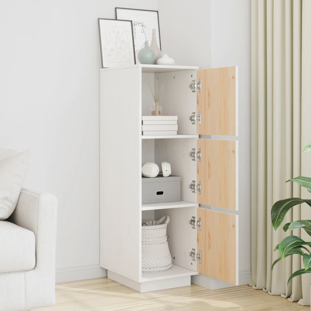 Chest of drawers, white, 34x40x108.5cm, solid pine wood