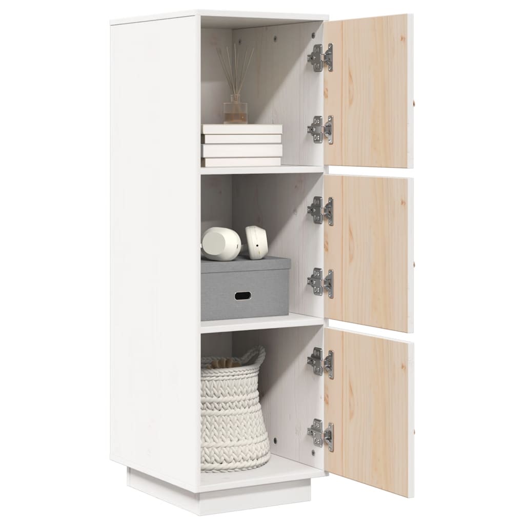 Chest of drawers, white, 34x40x108.5cm, solid pine wood