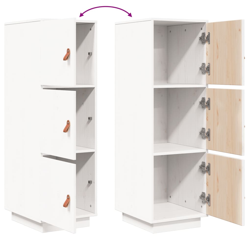 Chest of drawers, white, 34x40x108.5cm, solid pine wood