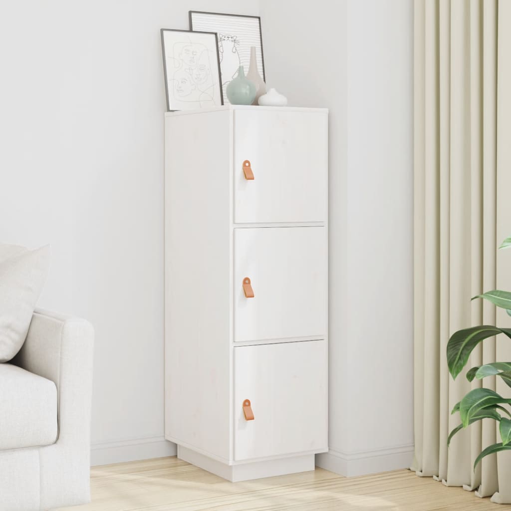 Chest of drawers, white, 34x40x108.5cm, solid pine wood