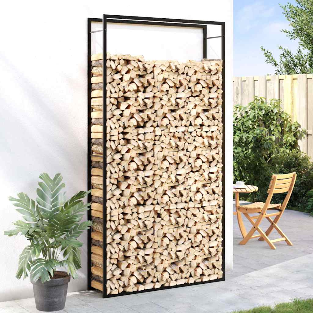 Stovas malkoms, matinės juodos spalvos, 110x28x214cm, plienas