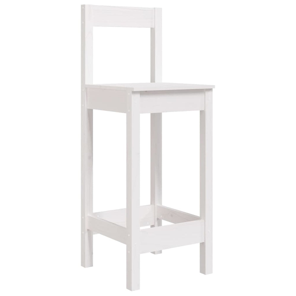 Bar stools, 2 pcs., white, 40x41.5x112cm, solid pine