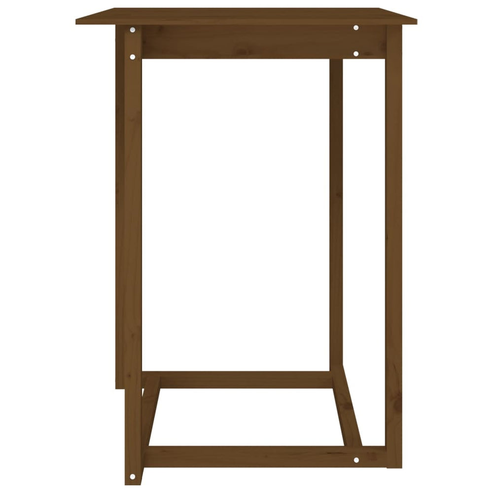 Bar table, honey brown, 80x80x110cm, solid pine wood
