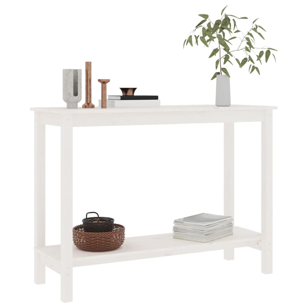 Console table, white, 110x40x80cm, solid pine