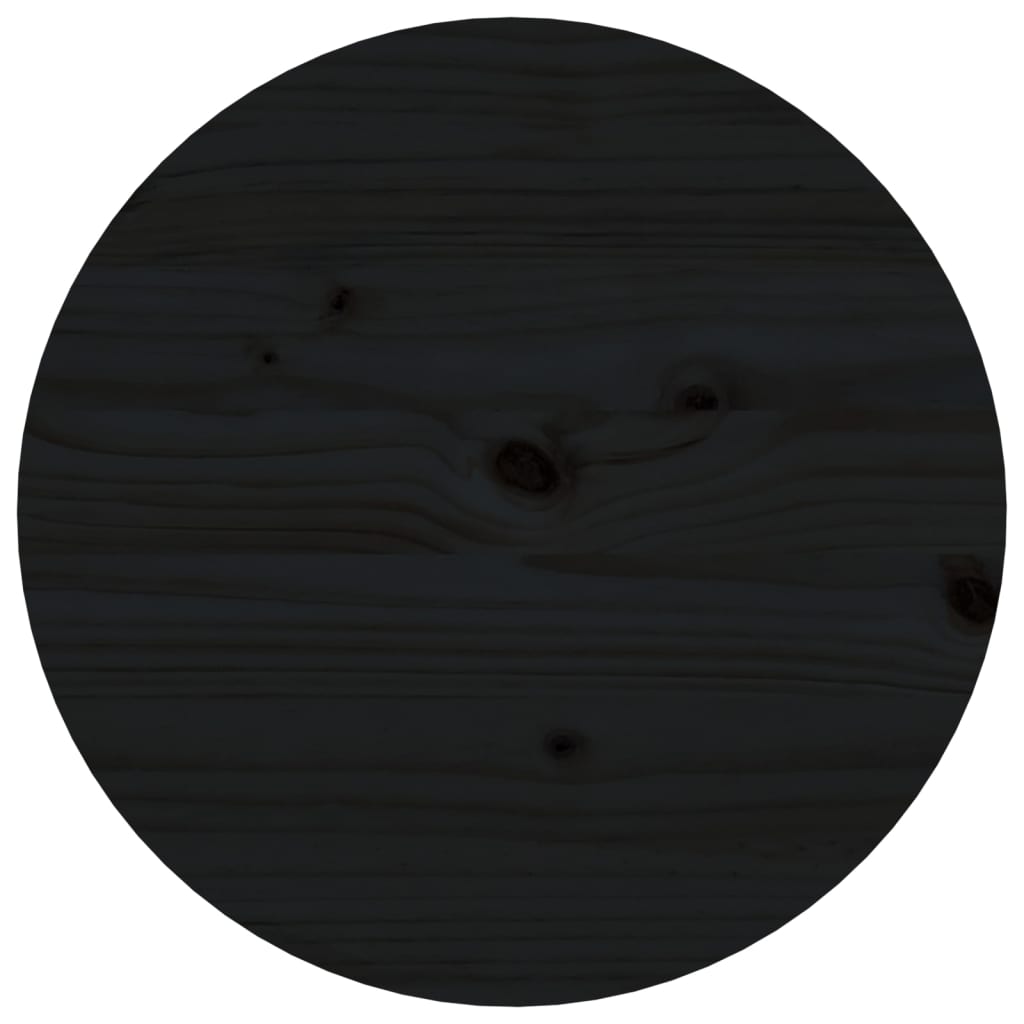 Žurnālu galdiņš, melns, 55x60cm, priedes masīvkoks