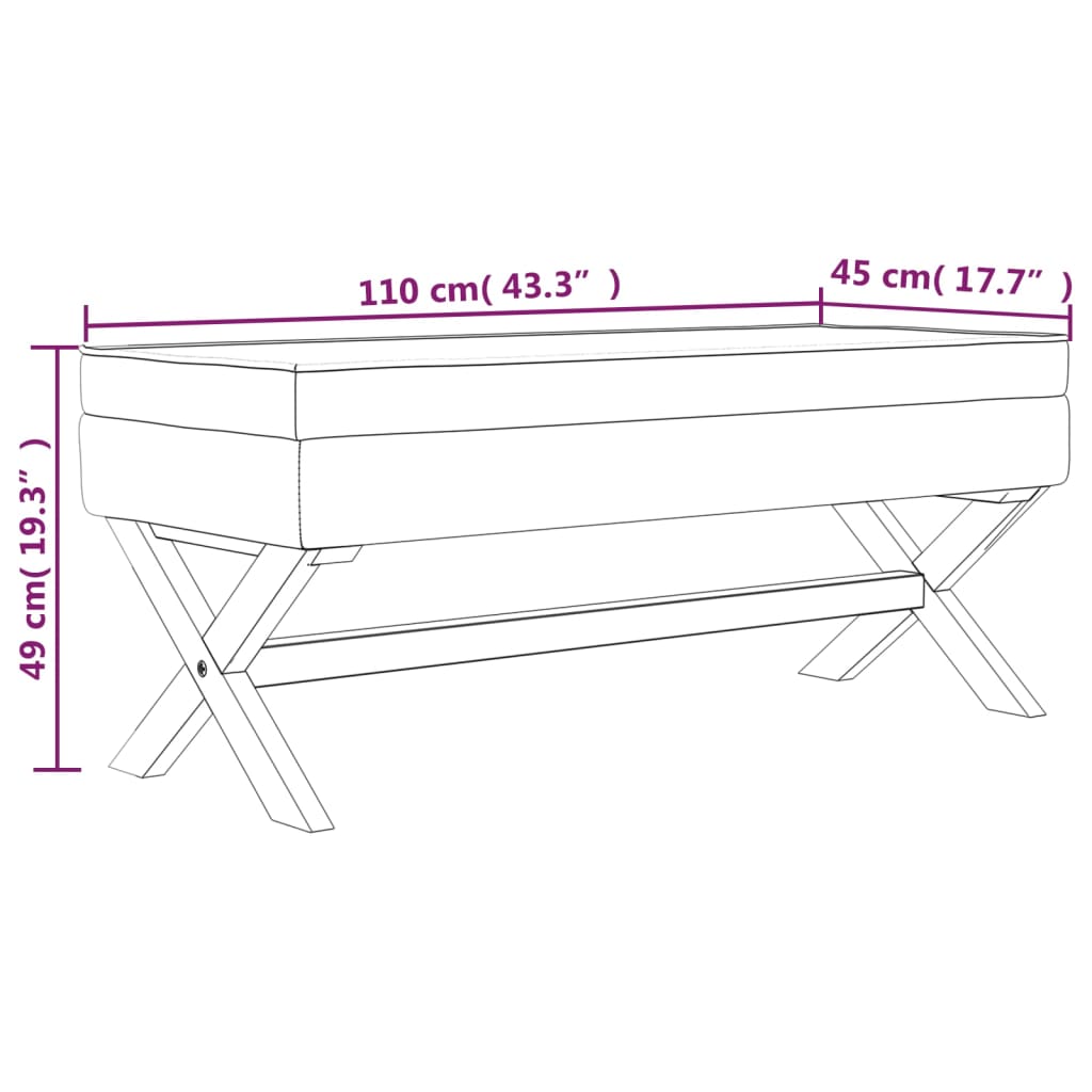 Daiktadėžė-taburetė, 110x45x49cm, linas